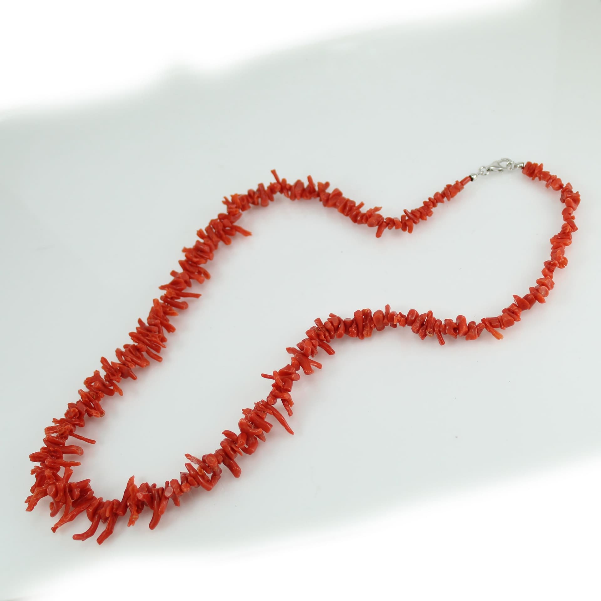 Collana Donna Corallo Rosso a Frange e Argento 925 - 6