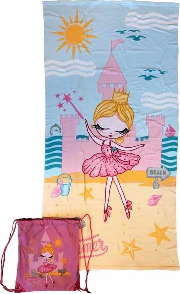 HERMET BALLERINA TELO MARE + SACCO ZAINETTO ASCIUGAMANO MICROFIBRA 70x140