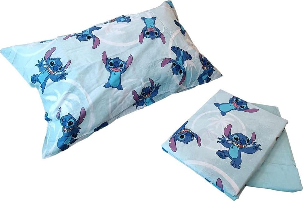 LILO & STITCH AZZURRO COMPLETO LENZUOLA SINGOLO 1 PIAZZA DISNEY HERMET - 2