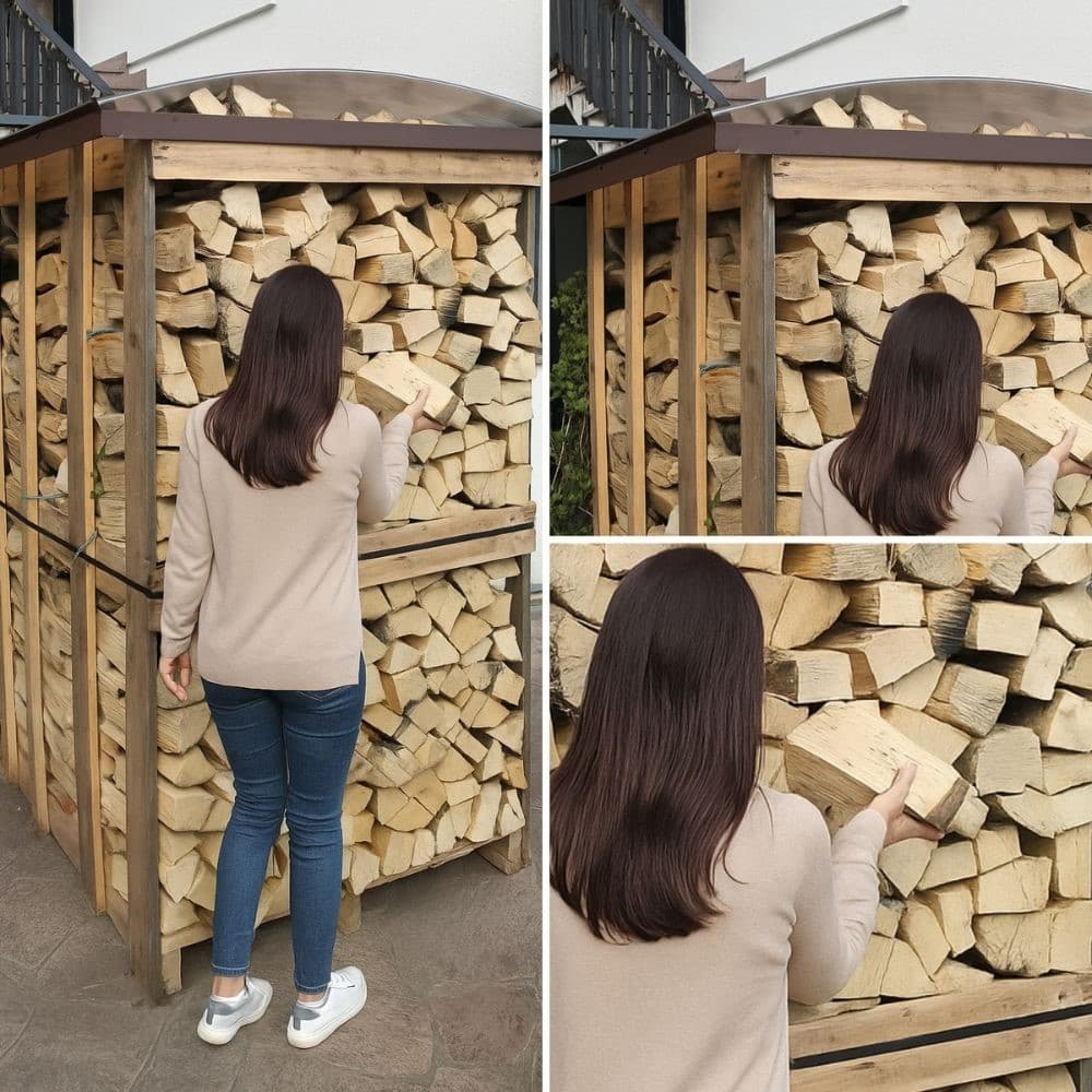 Struttura Copri legna e Pallet Corten Eco Dimensioni 115x115 Cm - 5