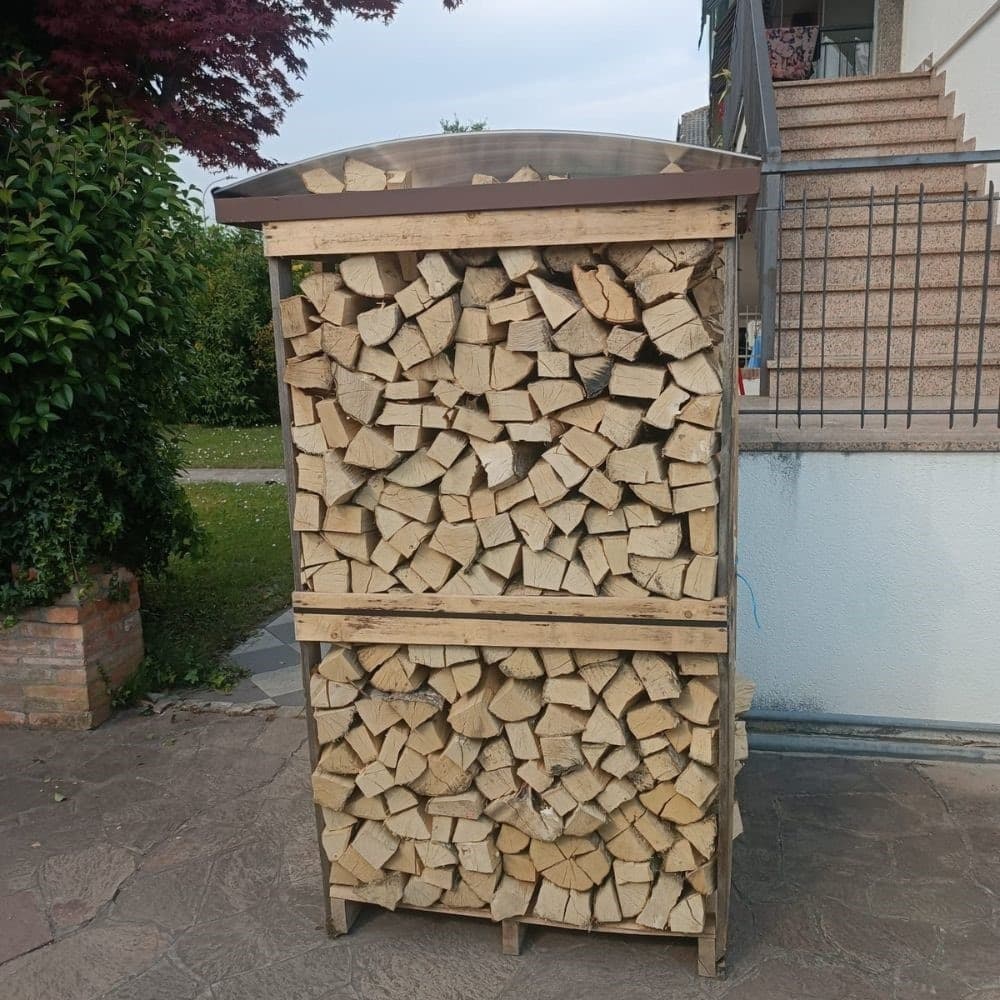 Struttura Copri legna e Pallet Corten Eco Dimensioni 115x115 Cm - 7
