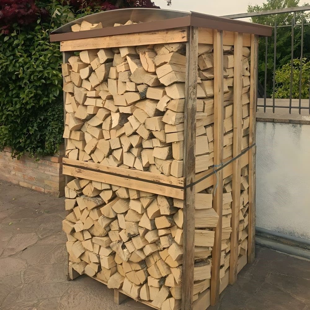 Struttura Copri legna e Pallet Corten Eco Dimensioni 115x115 Cm - 9