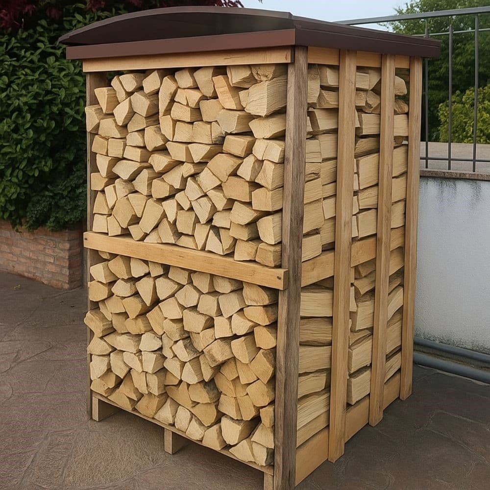 Struttura Copri legna e Pallet Corten Eco Dimensioni 115x115 Cm - 10