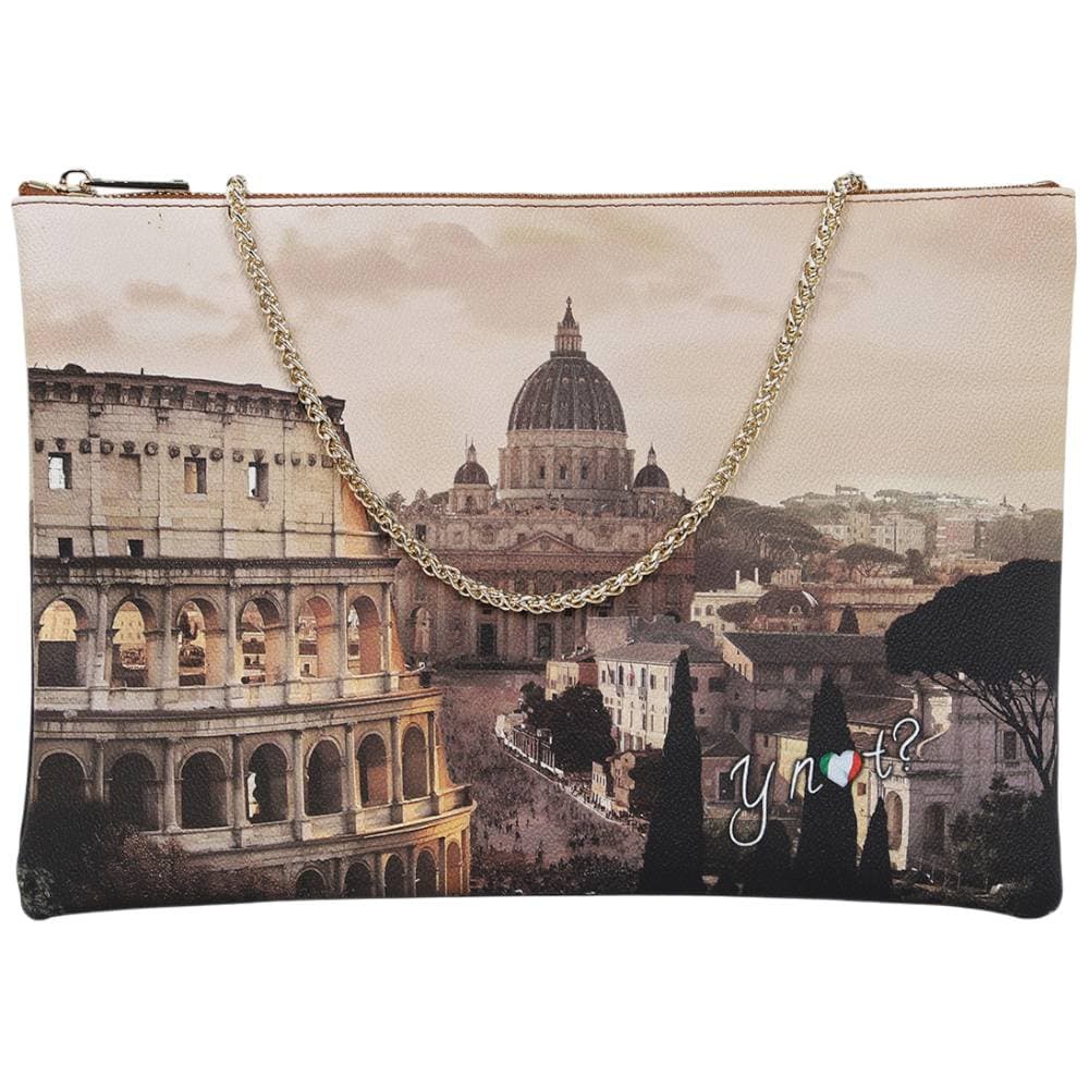 YNot borsa piatta clutch grande con tracolla removibile e zip cuoio - 4
