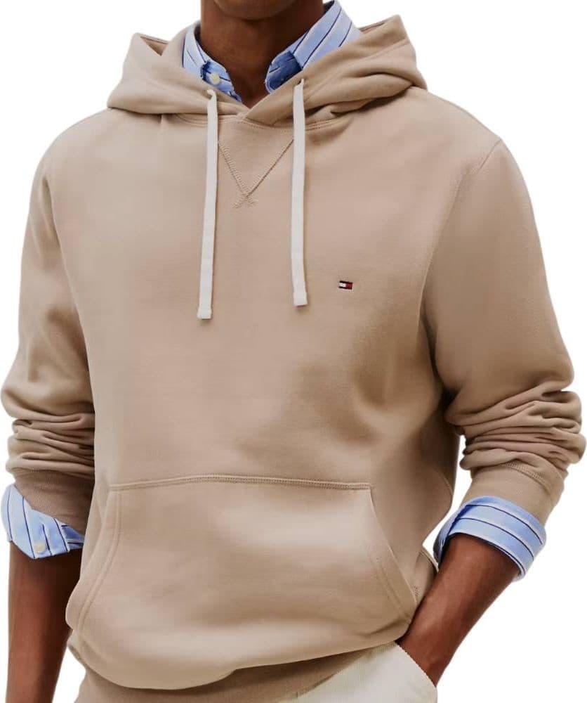 Tommy hilfiger felpa taupe con cappuccio MW0MW39997AFE - 6