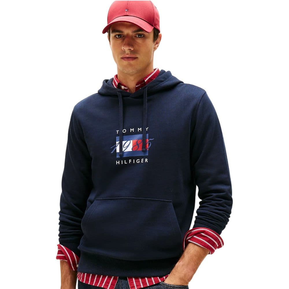 Tommy hilfiger felpa blu con cappuccio MW0MW41332DW5 - 6