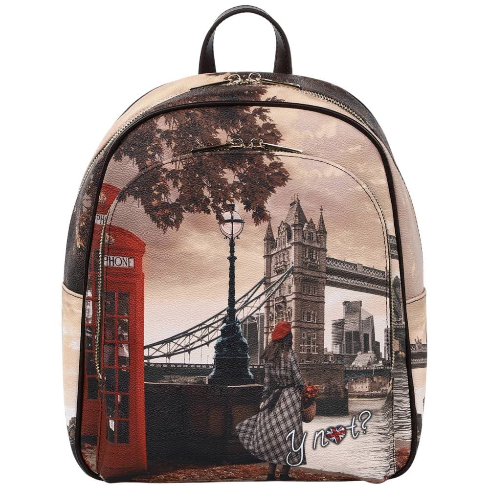 YNot zaino donna in ecopelle con zip doppio cursore modello London Bridge - 3