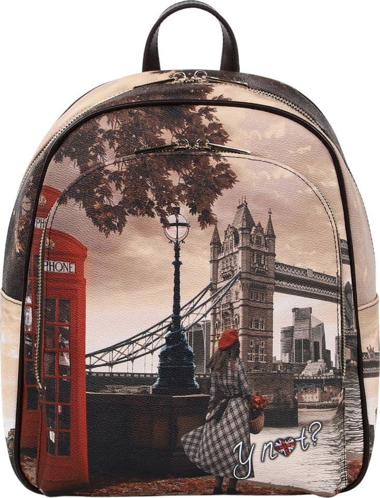 YNot zaino donna in ecopelle con zip doppio cursore modello London Bridge