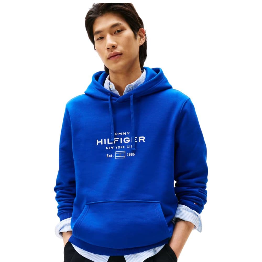 Tommy Hilfiger felpa blu royal con cappuccio MW0MW40864D03 - 5