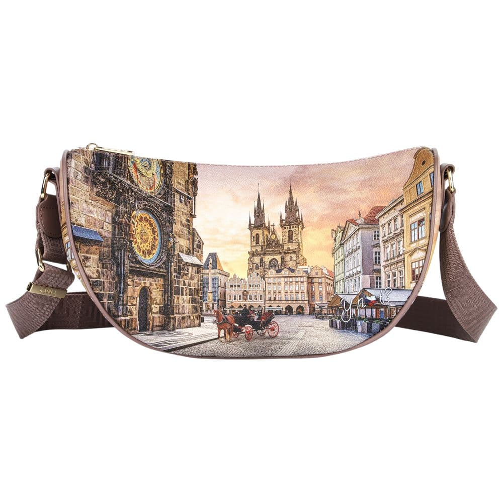 YNot borsa a spalla media in ecopelle con tracolla regolabile e zip