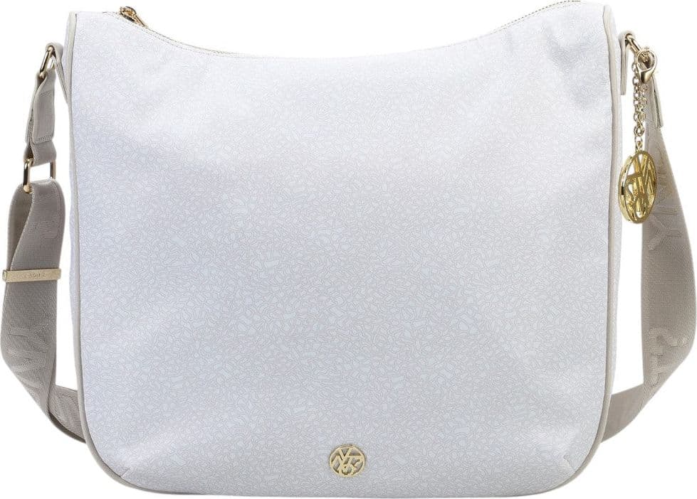 YNot borsa hobo donna linea Cloud in tessuto e ecopelle con zip latte - 3