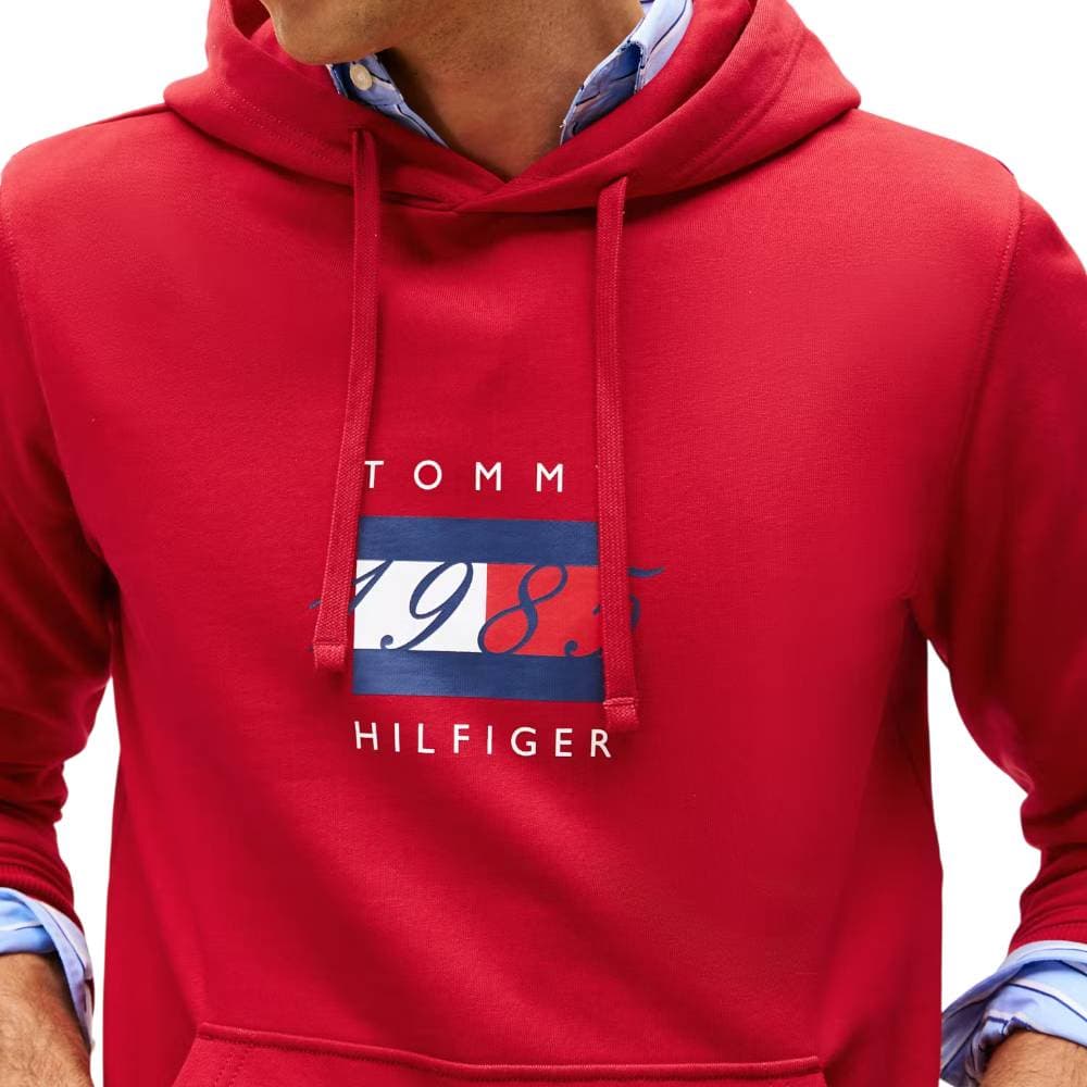 Tommy hilfiger felpa rossa con cappuccio MW0MW41332XLD in Felpe con cappuccio Prodotti di Classe - Nocera Superiore, commercioVirtuoso.it