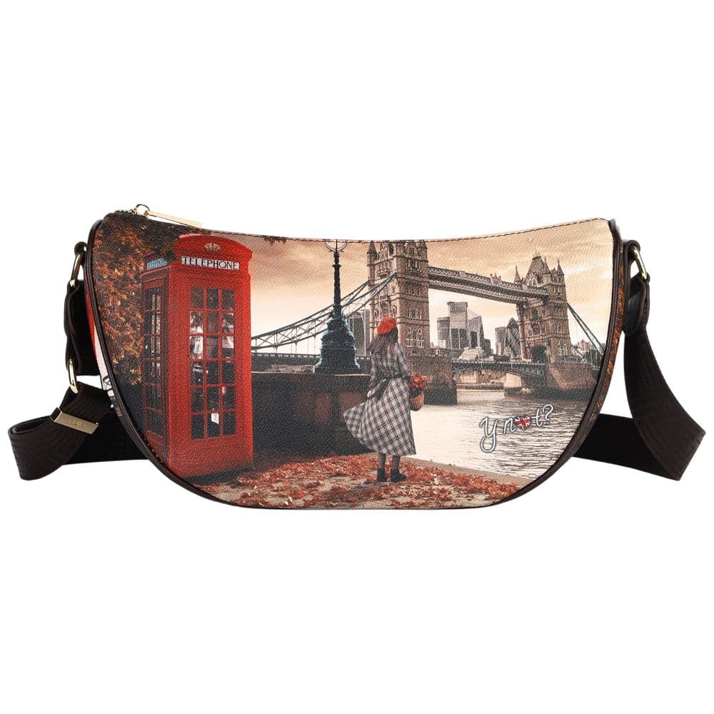 YNot borsa a spalla media similpelle ecopelle tracolla regolabile zip dorata