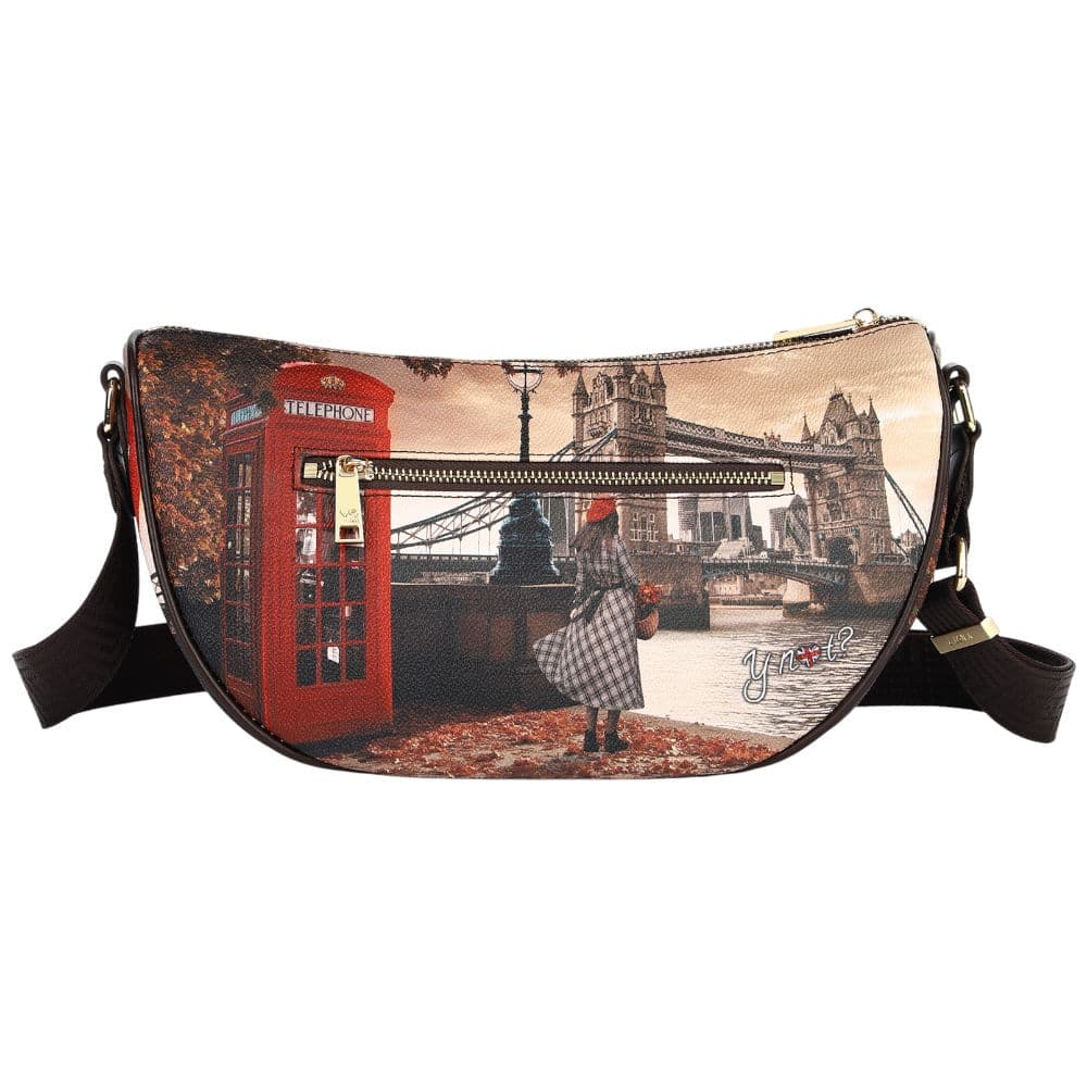 YNot borsa a spalla media similpelle ecopelle tracolla regolabile zip dorata - 3