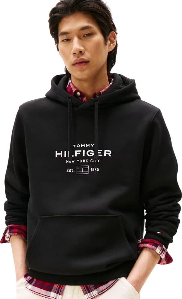 Tommy Hilfiger felpa nera con cappuccio MW0MW40864BDS - 5