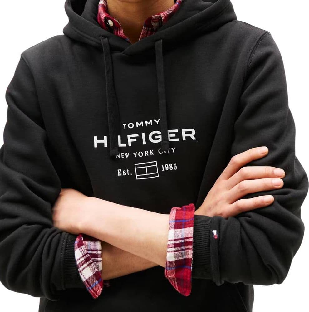 Tommy Hilfiger felpa nera con cappuccio MW0MW40864BDS in Felpe con cappuccio Prodotti di Classe - Nocera Superiore, commercioVirtuoso.it