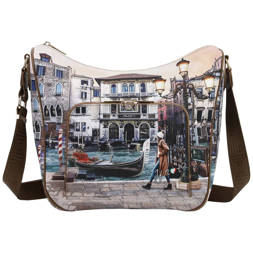 YNot borsa a tracolla donna hobo eco pelle tracolla regolabile tasca zip - 4