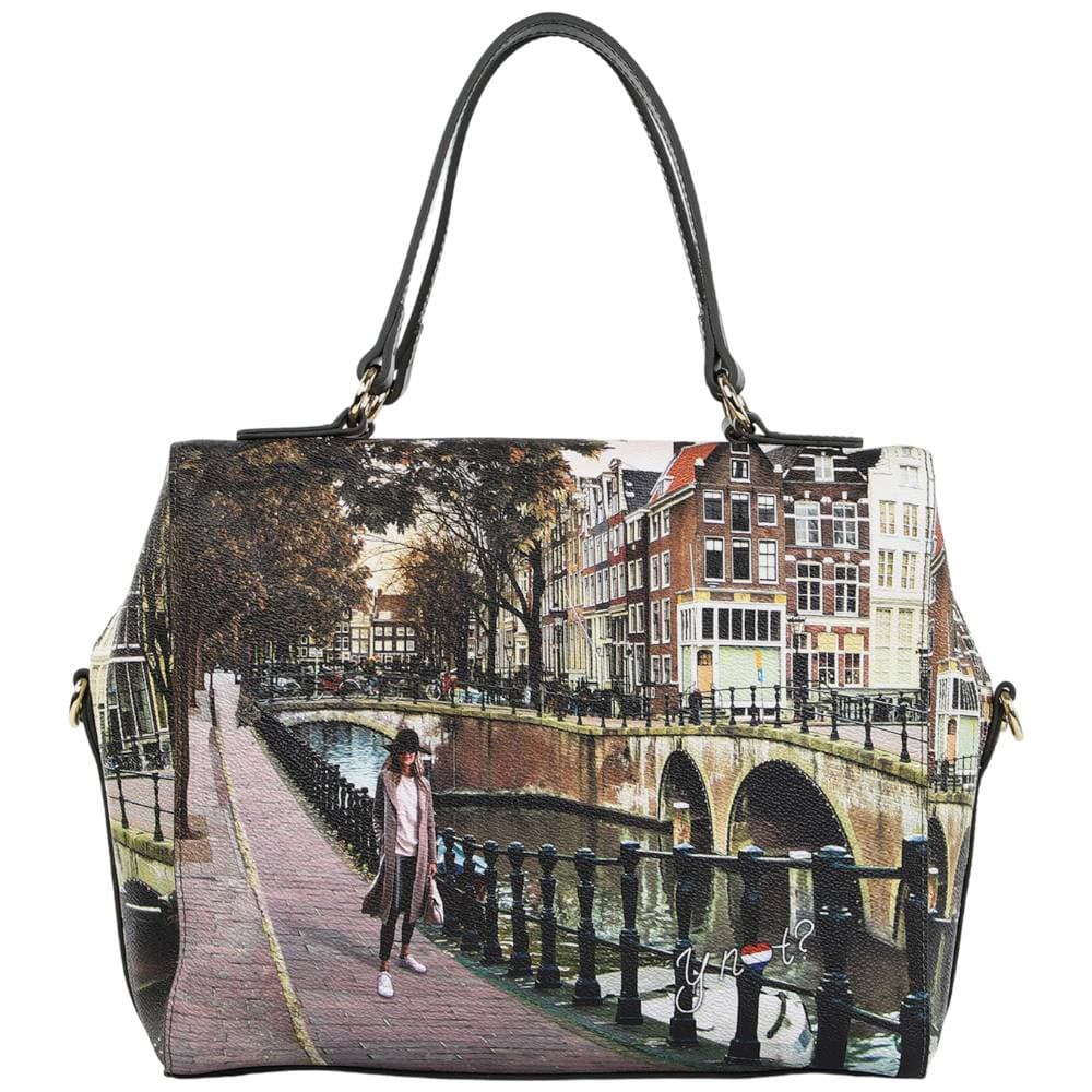 YNot borsa boston donna AMSTERDAM BRIDGE bauletto tracolla regolabile ecopelle - 3