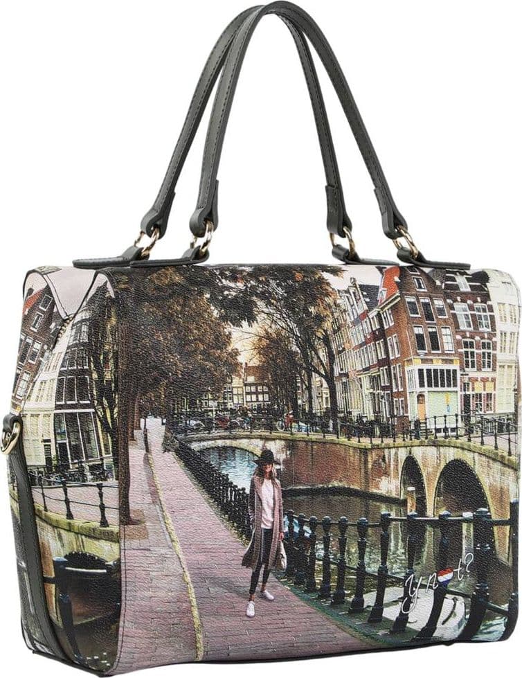 YNot borsa boston donna AMSTERDAM BRIDGE bauletto tracolla regolabile ecopelle - 2