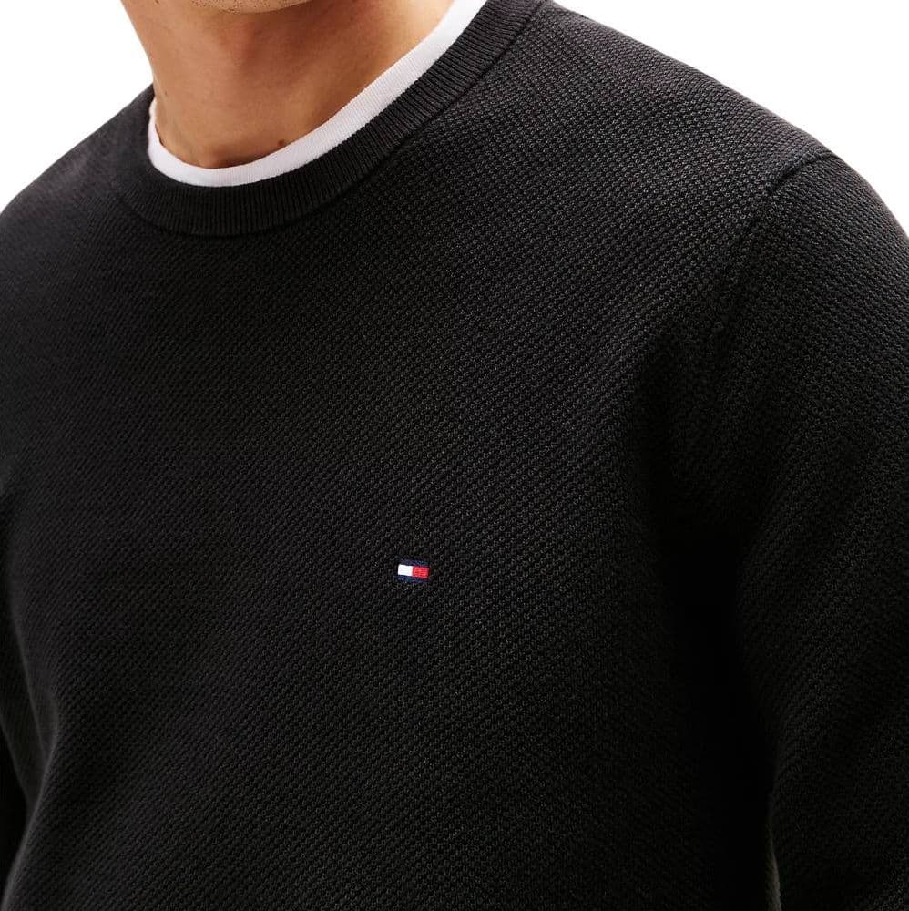 Tommy Hilfiger maglione nero strutturato MW0MW36347BDS in Maglioni Prodotti di Classe - Nocera Superiore, commercioVirtuoso.it