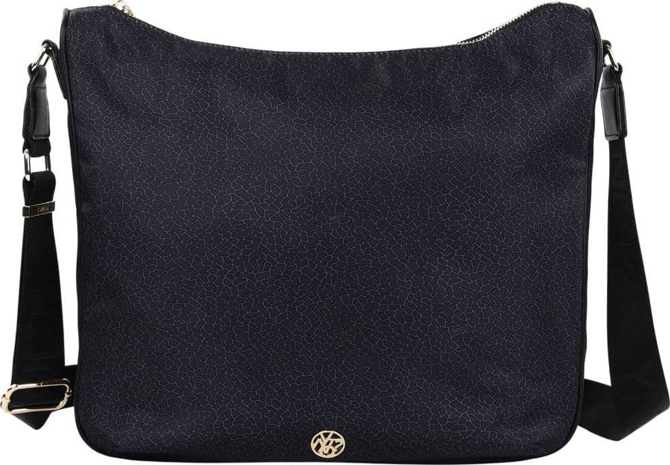 YNot borsa hobo donna Cloud tessuto ed ecopelle con zip L nera - 4