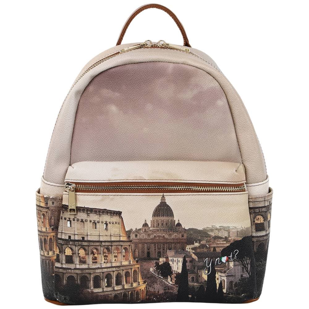YNot zaino da donna JUBILEE cuoio con tasche multiple e zip regolabili - 3