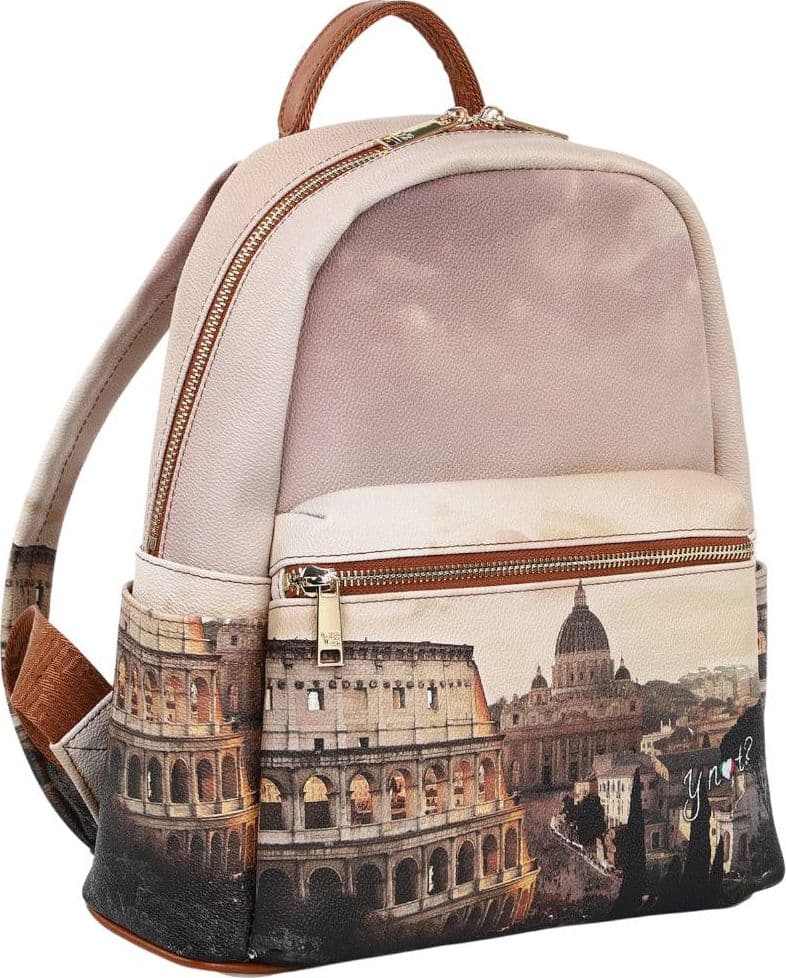 YNot zaino da donna JUBILEE cuoio con tasche multiple e zip regolabili - 2