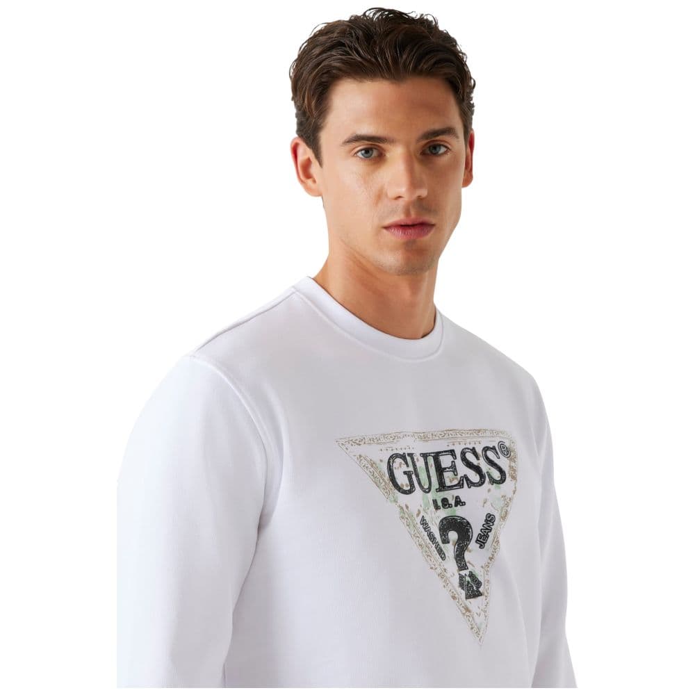 Guess felpa bianca logo triangolo M5YQ05 K68I4 G011 in Felpe senza cappuccio Prodotti di Classe - Nocera Superiore, commercioVirtuoso.it