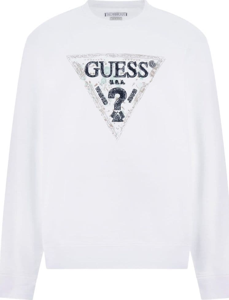 Guess felpa bianca logo triangolo M5YQ05 K68I4 G011 - 5