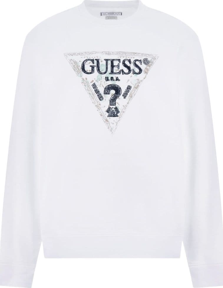 Guess felpa bianca logo triangolo M5YQ05 K68I4 G011 - 5