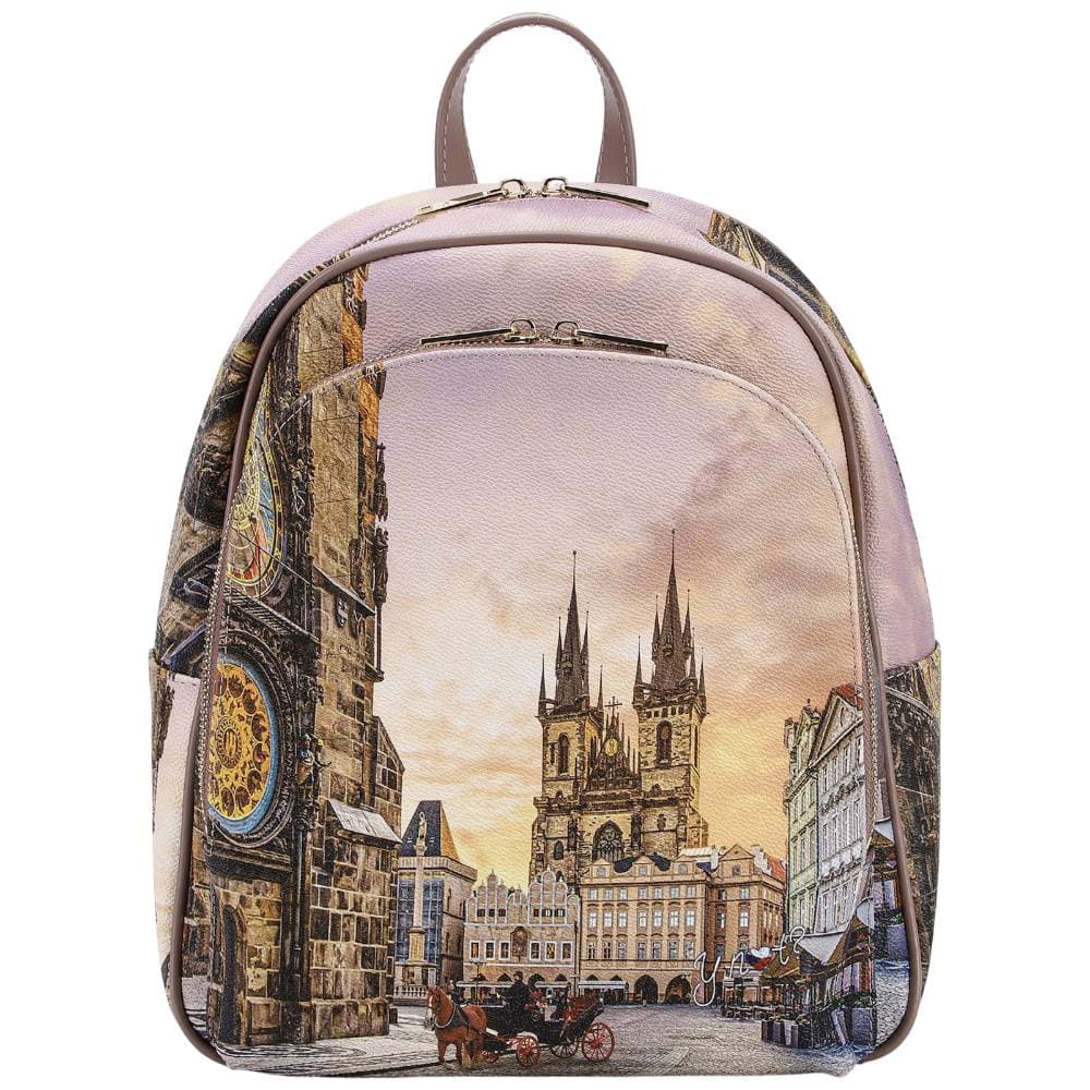 YNot zaino da donna ASTRO CLOCK ecopelle e pelle con tasche multiple - 3