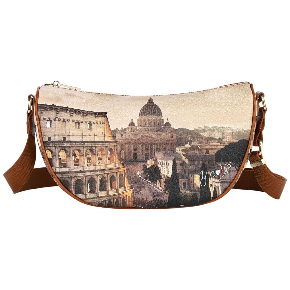 YNot borsa a spalla media in ecopelle con tracolla regolabile design moderno - 4