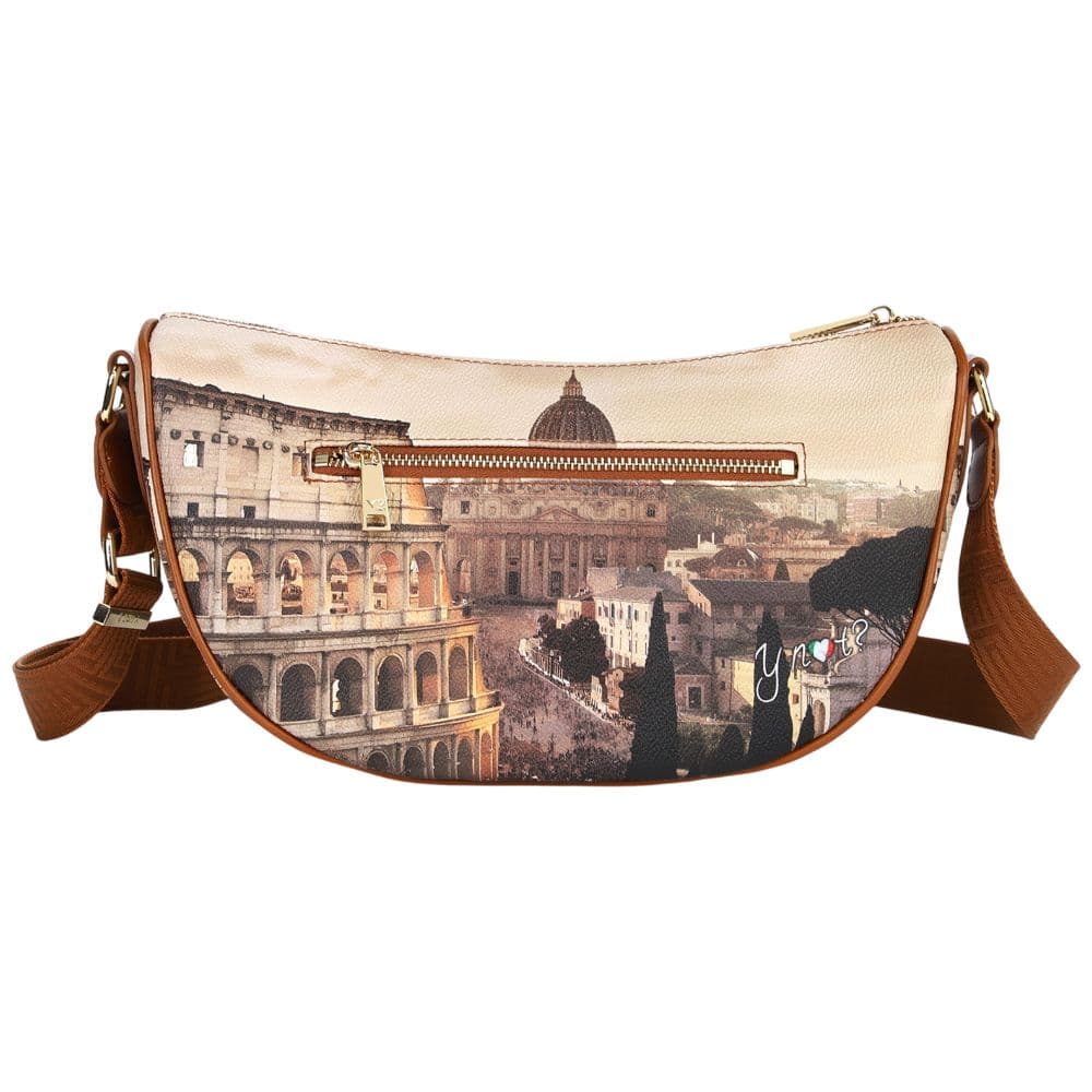 YNot borsa a spalla media in ecopelle con tracolla regolabile design moderno - 3