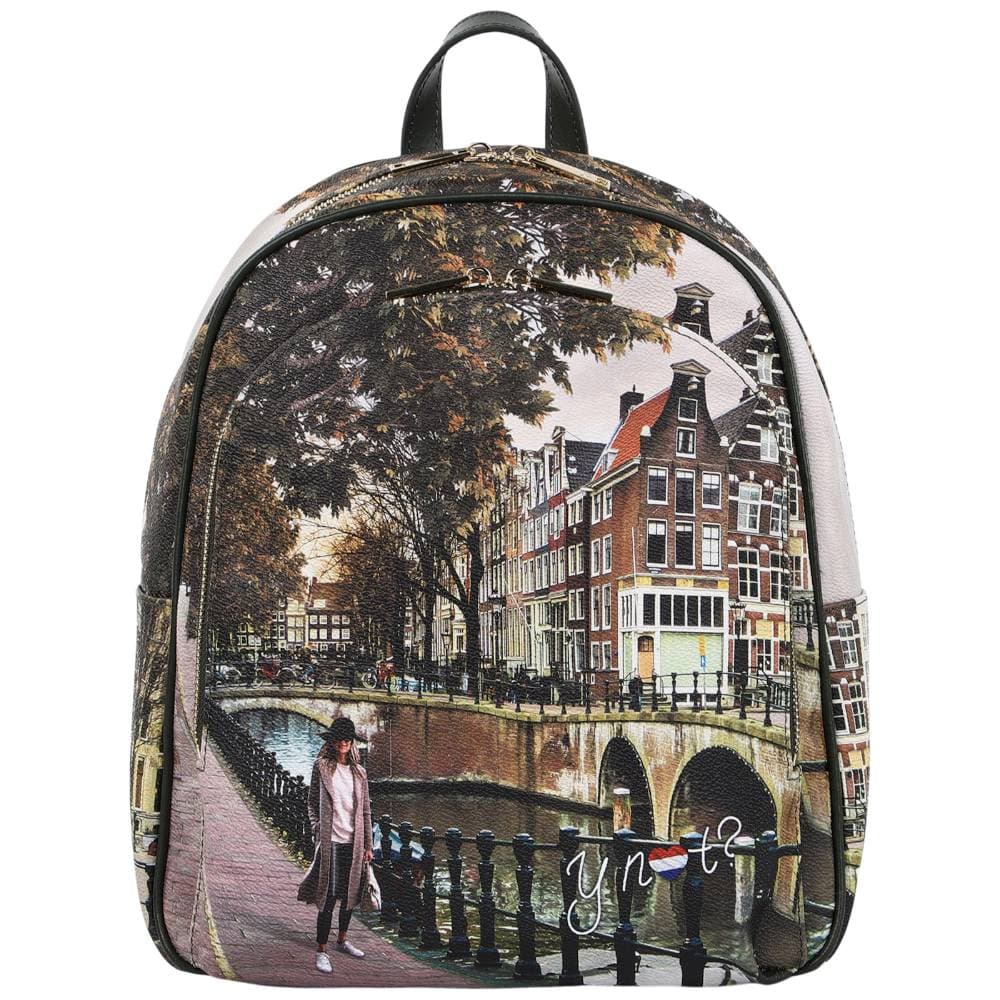 YNot zaino donna AMSTERDAM BRIDGE ecopelle pelle tasche multiple backpack - 3