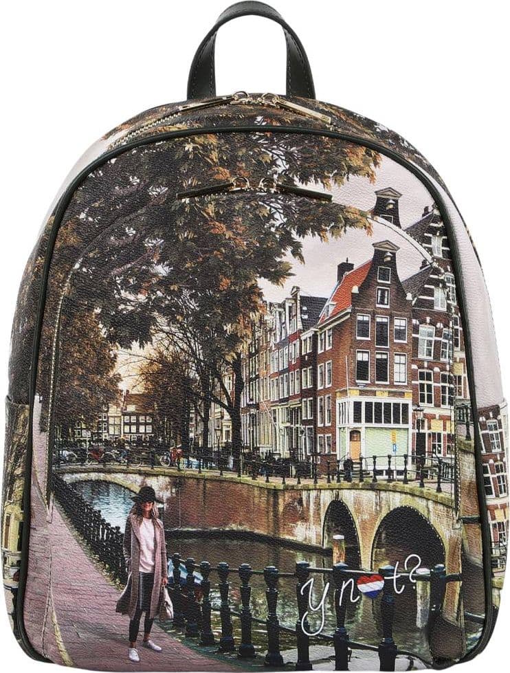 YNot zaino donna AMSTERDAM BRIDGE ecopelle pelle tasche multiple backpack