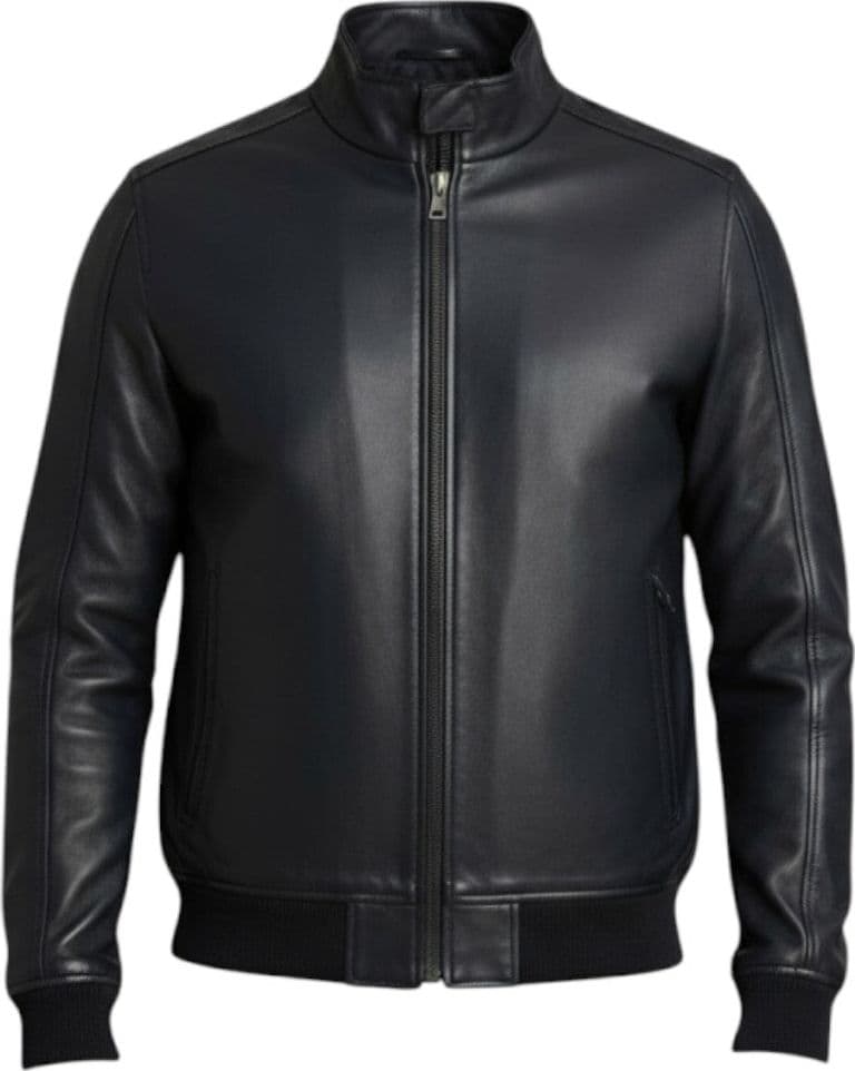 Markup giacca bomber blu in ecopelle MK24005 - 4