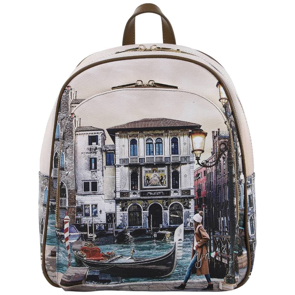 YNot zaino da donna in ecopelle e pelle con tasche multiple modello Yesbag - 3