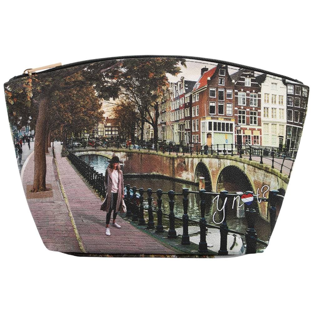 YNot beauty case piccolo AMSTERDAM BRIDGE zip interno foderato ecopelle pelle - 3