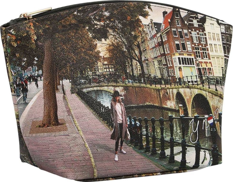 YNot beauty case piccolo AMSTERDAM BRIDGE zip interno foderato ecopelle pelle - 2