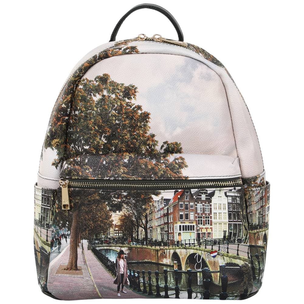 YNot zaino donna AMSTERDAM BRIDGE backpack tasche multiple chiusura zip - 3