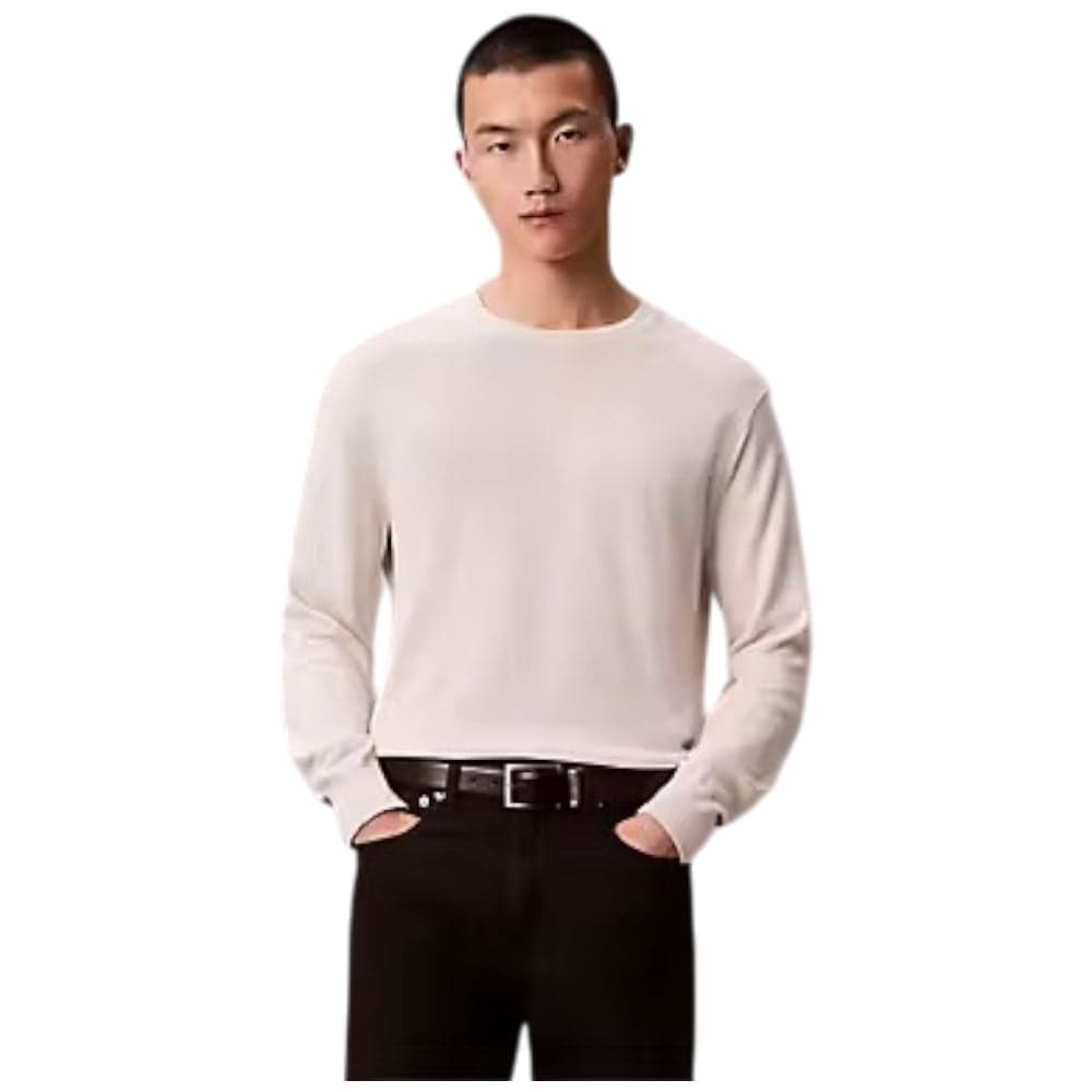 Calvin Klein pullover supima cotton panna LV040BM343YAS - 5