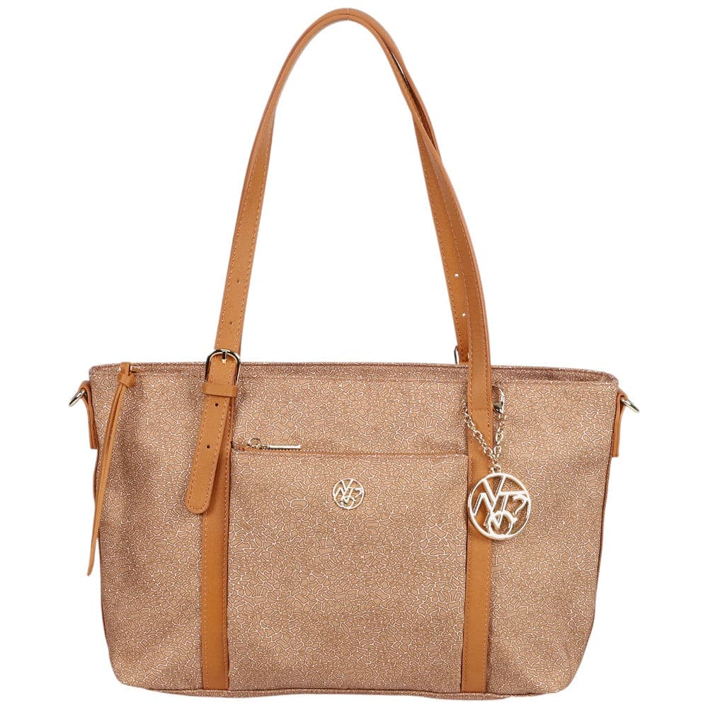 YNot borsa shopping donna Cloud in nylon PU con zip tracolla amovibile - 3