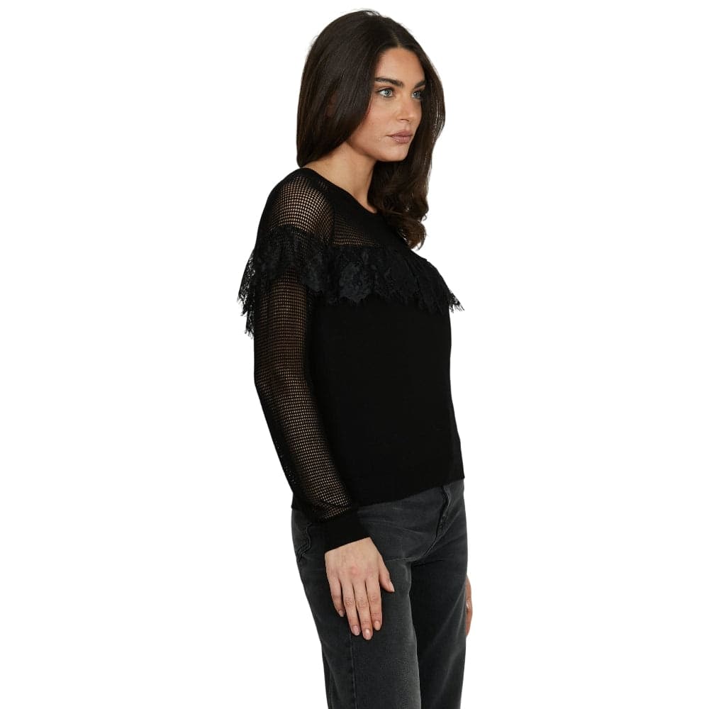 Relish maglia nera con inserti in rete LECITA RDA2502054028 in Maglioni Prodotti di Classe - Nocera Superiore, commercioVirtuoso.it