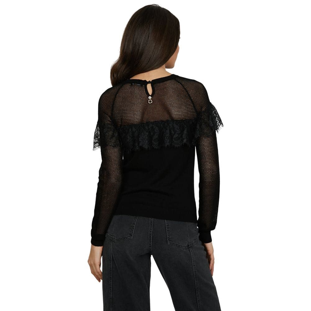 Relish maglia nera con inserti in rete LECITA RDA2502054028 - 3