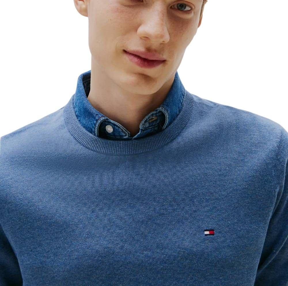 Tommy Hilfiger pullover blu avion MW0MW39999DVC in Maglioni Prodotti di Classe - Nocera Superiore, commercioVirtuoso.it