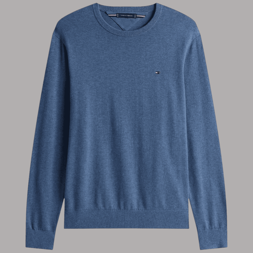 Pullover Tommy Hilfiger girocollo in cotone con logo ricamato - 5
