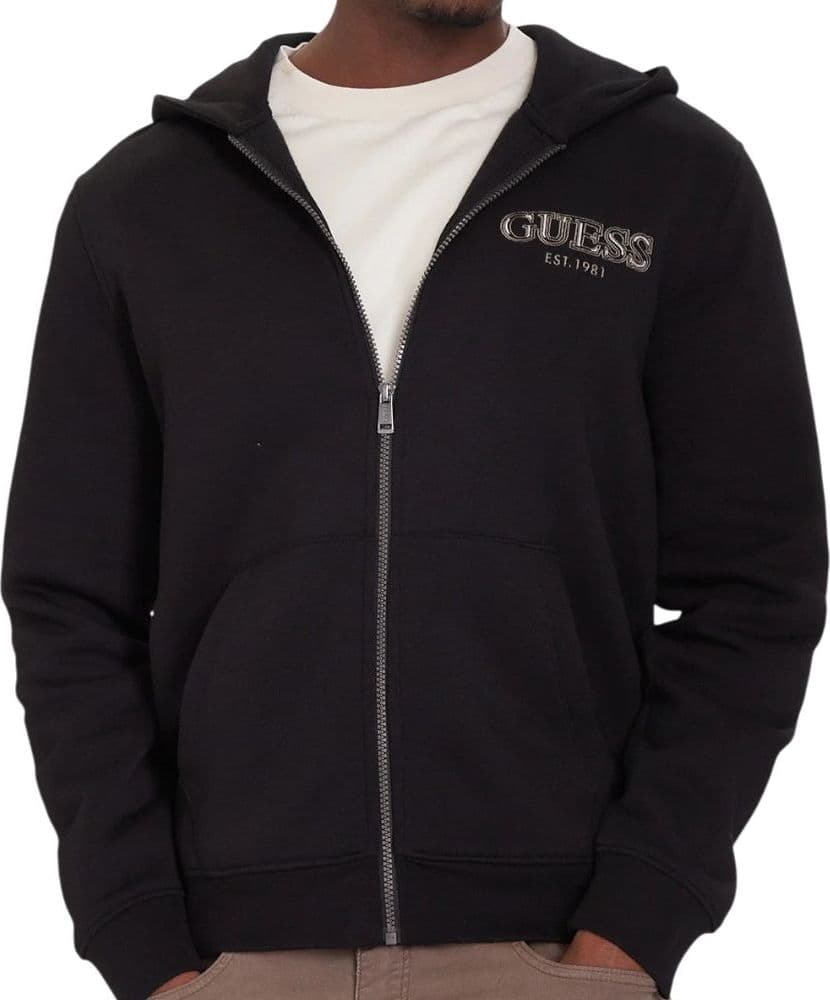 Guess felpa nera con zip e cappuccio M5BQ48 K9Z21 JBLK - 5