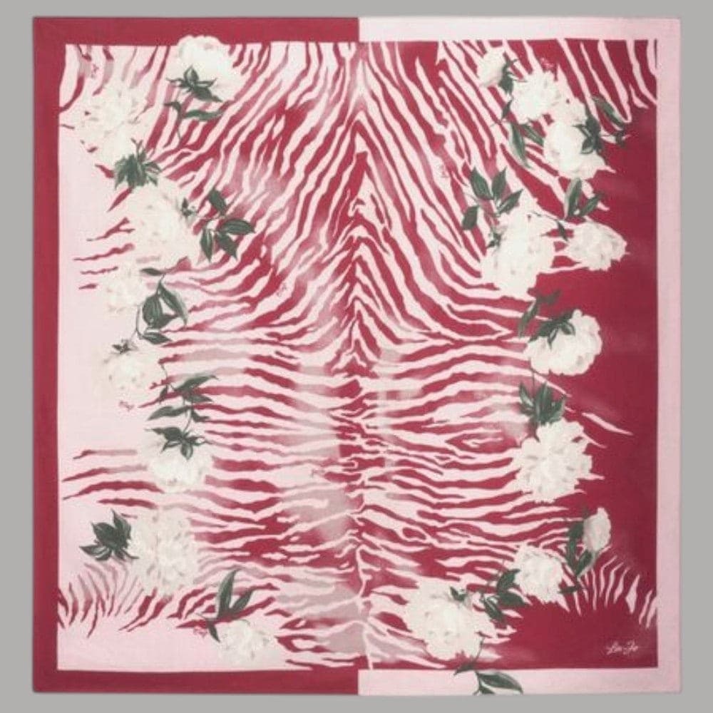 Liu Jo foulard lampone floro zebrato 120X120 2F5075T0300 in Fazzoletti da collo Prodotti di Classe - Nocera Superiore, commercioVirtuoso.it