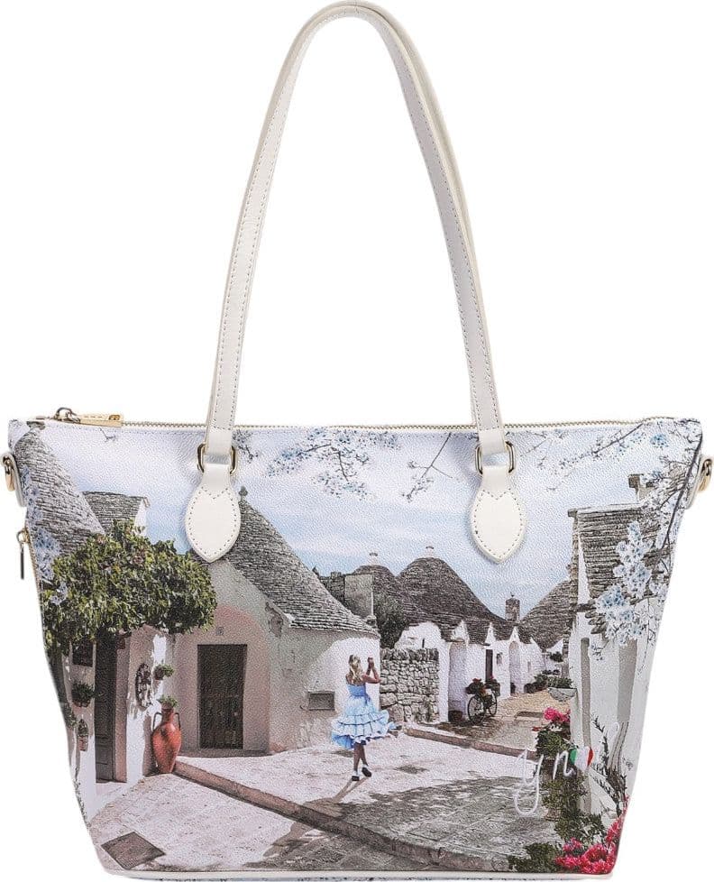 YNot borsa shopping media Alice in Trulli in ecopelle con tracolla regolabile