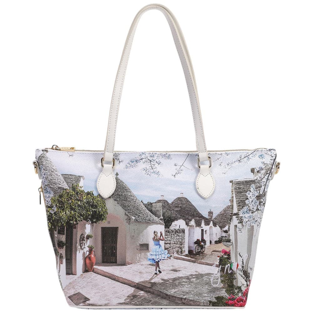 YNot borsa shopping media Alice in Trulli in ecopelle con tracolla regolabile - 3